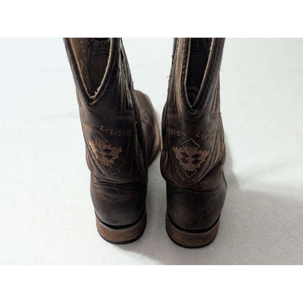 CIRCLE G by CORRAL Women's Black/Brown Distressed Arrowhead Boots Sz 8 - Picture 5 of 11